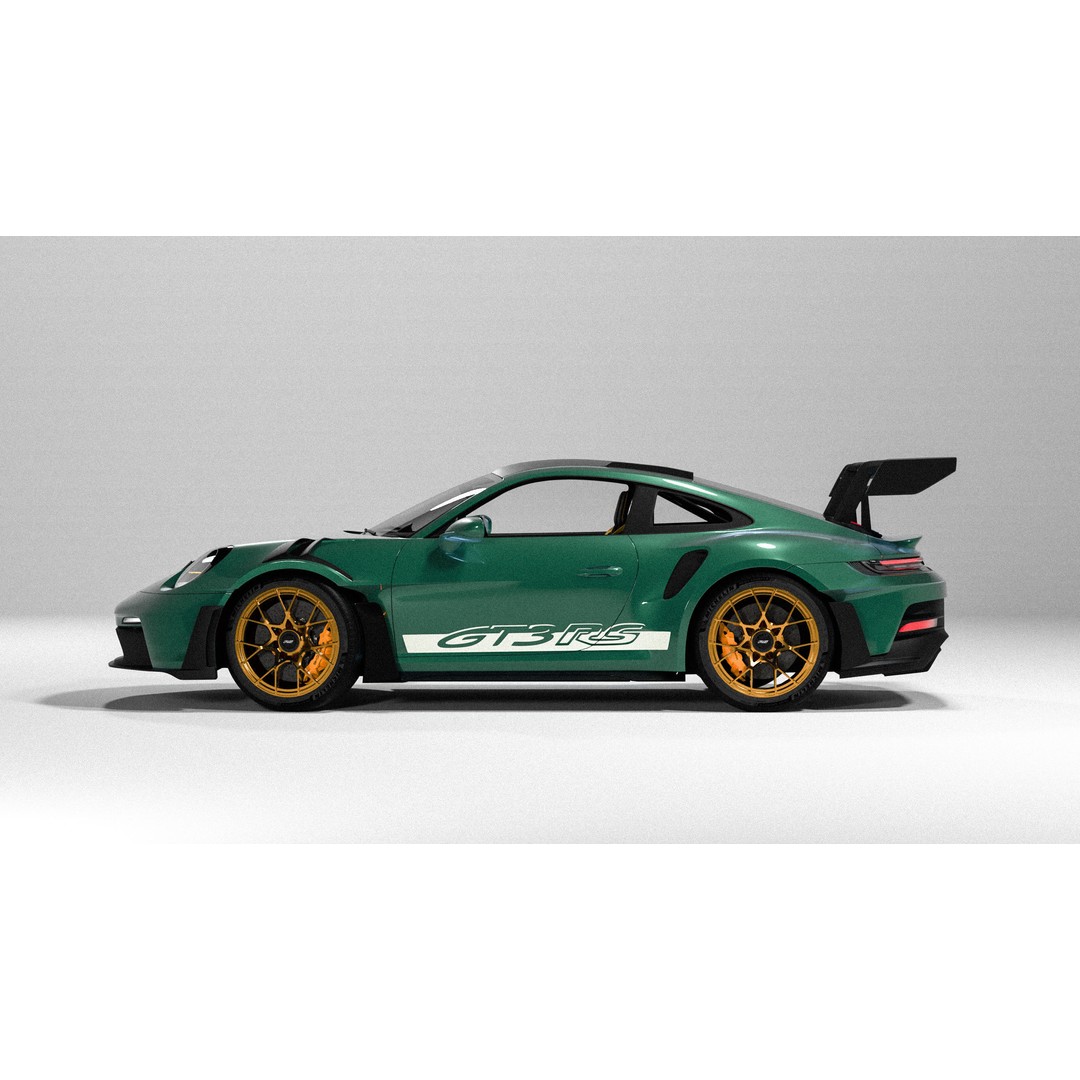 Porsche 992 GT3 RS 3D Model – High Poly Racing Car, PBR Textures, FBX - View 9