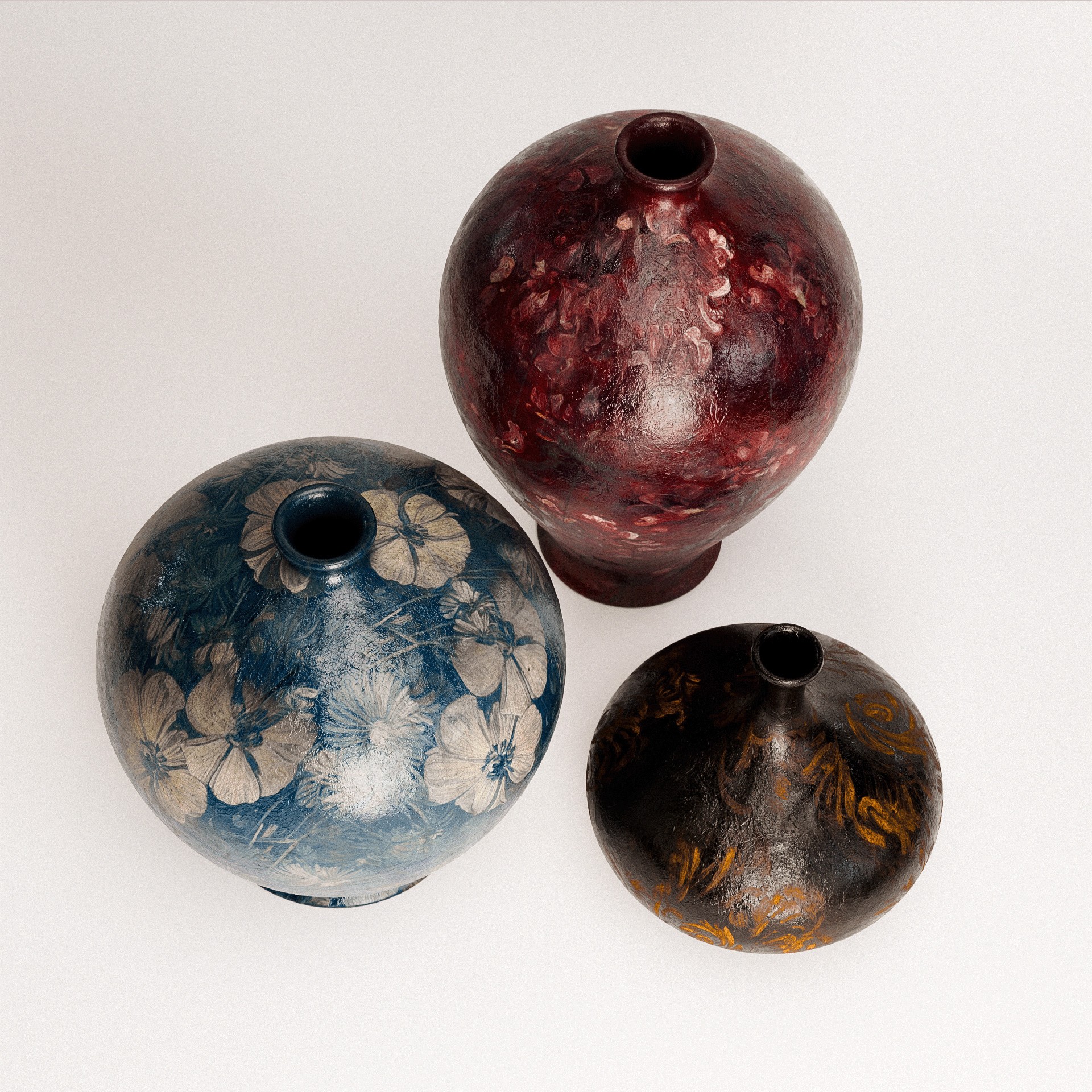 Vintage Pots Set - Low-Poly Game-Ready 3D Model - View 4