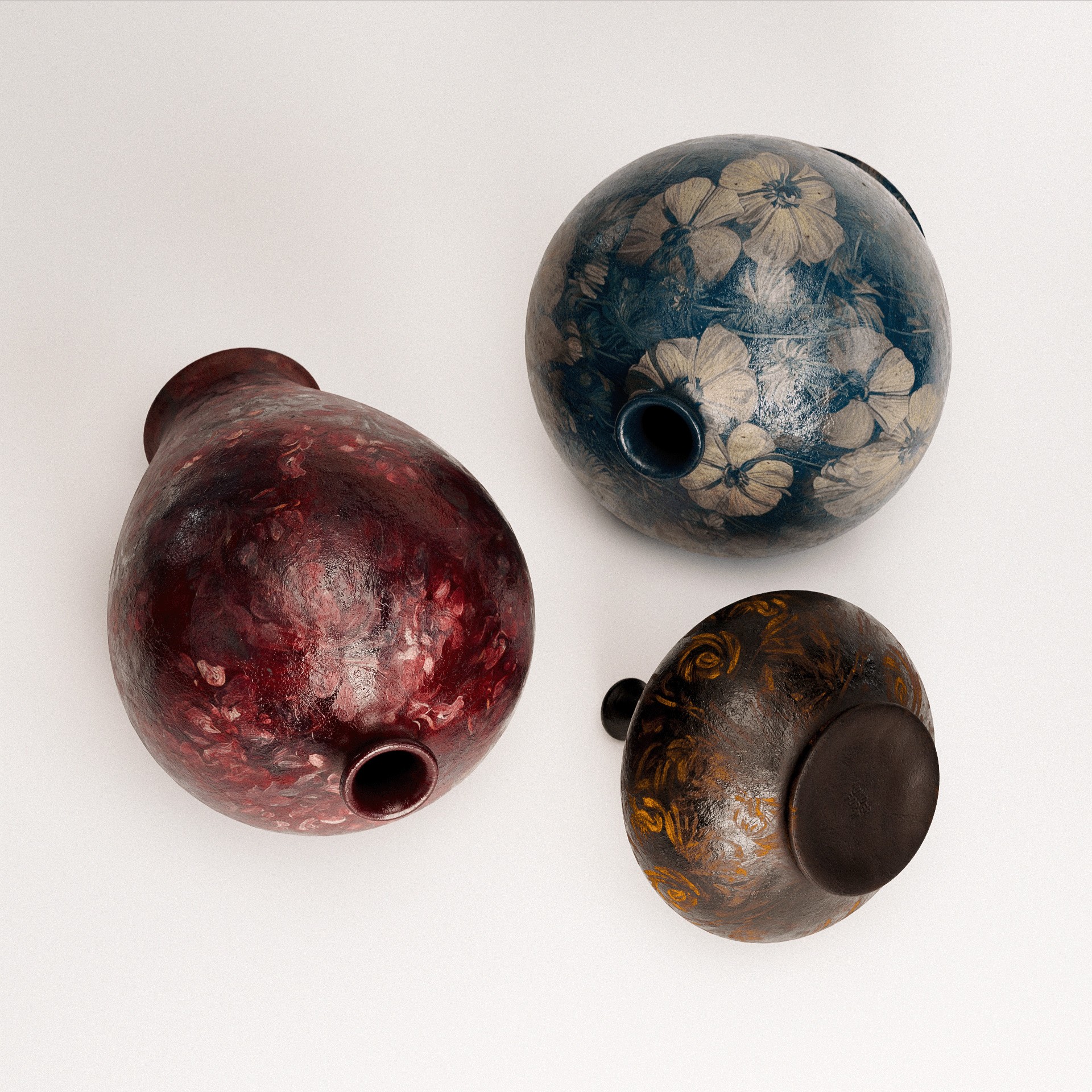 Vintage Pots Set - Low-Poly Game-Ready 3D Model - View 6