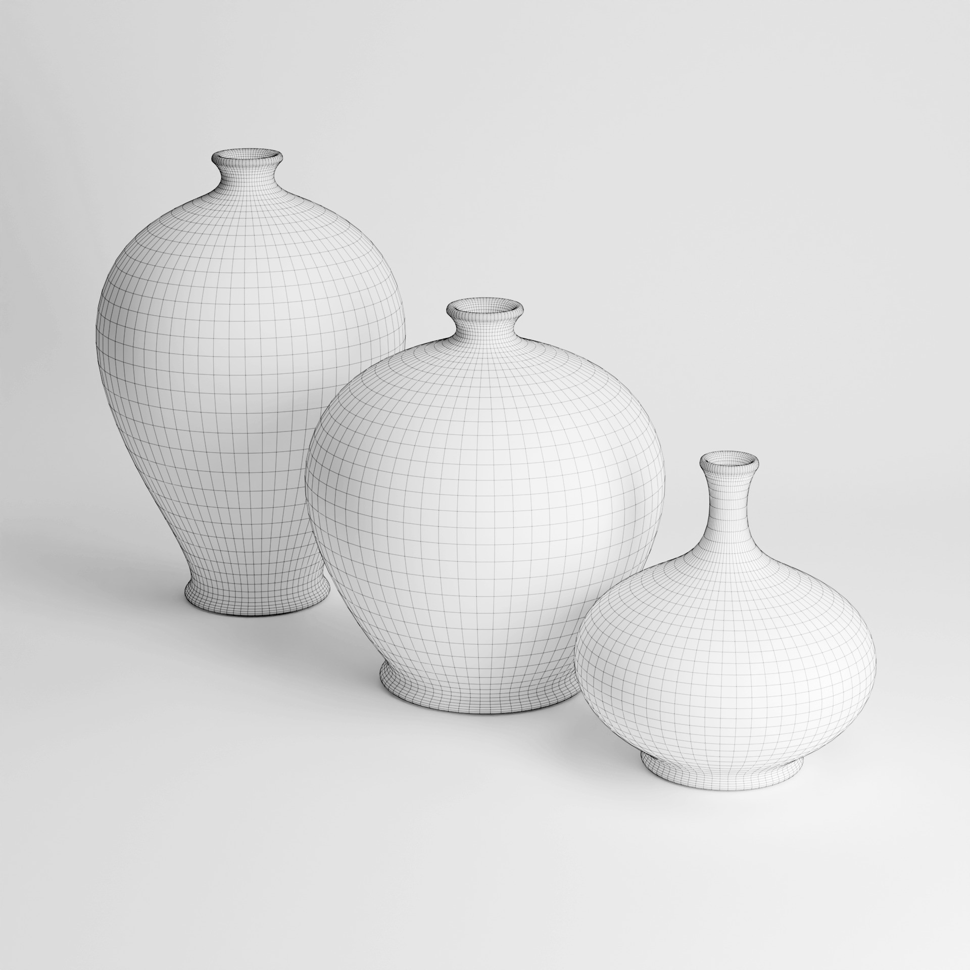 Vintage Pots Set - Low-Poly Game-Ready 3D Model - View 9