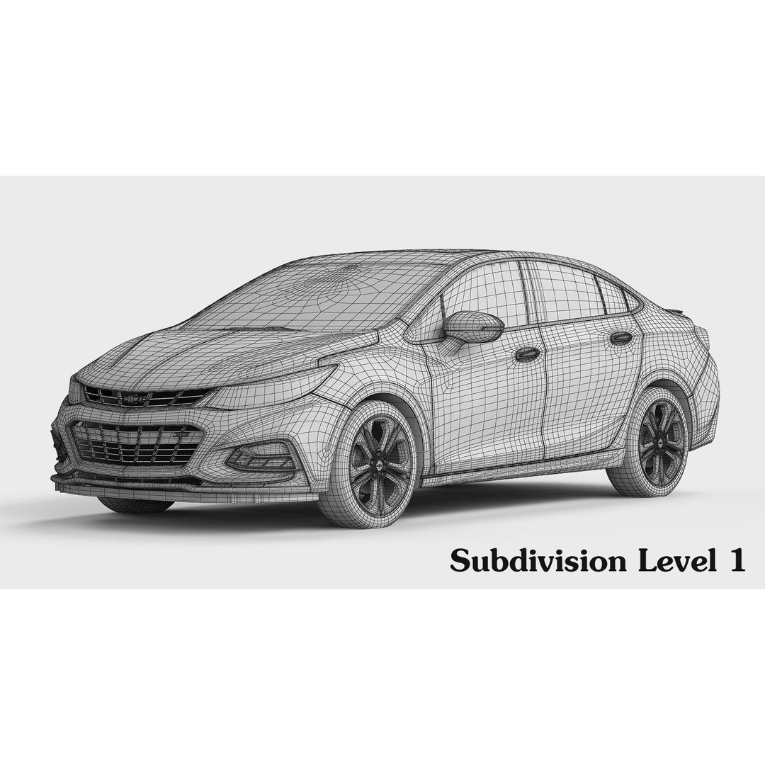 Chevrolet Volt 3D Model – High Poly Eco Hatchback, FBX, OBJ - View 24