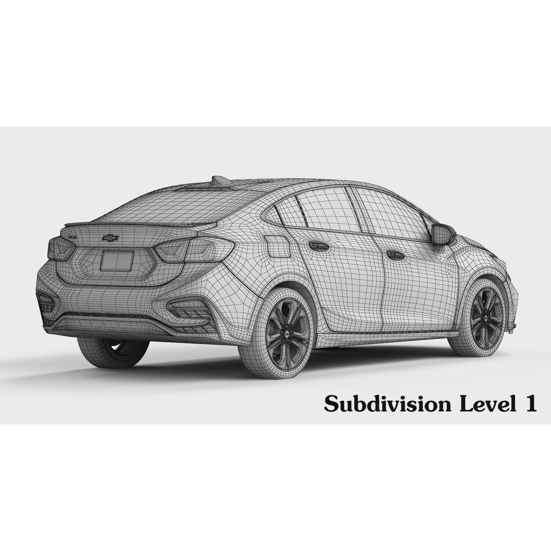 Chevrolet Volt 3D Model – High Poly Eco Hatchback, FBX, OBJ - View 26