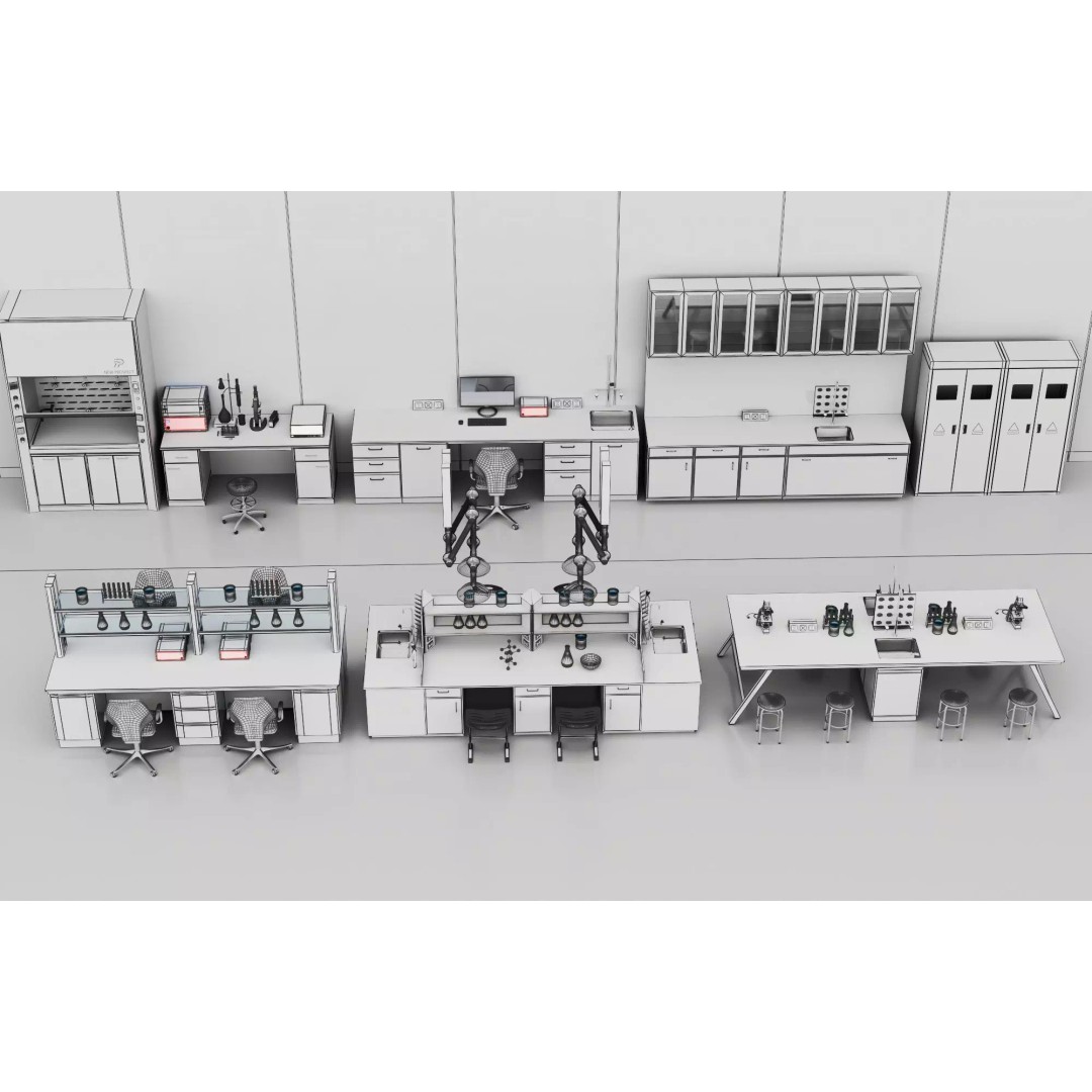 Laboratory Table 3D Model – Low Poly Science Asset, FBX, OBJ