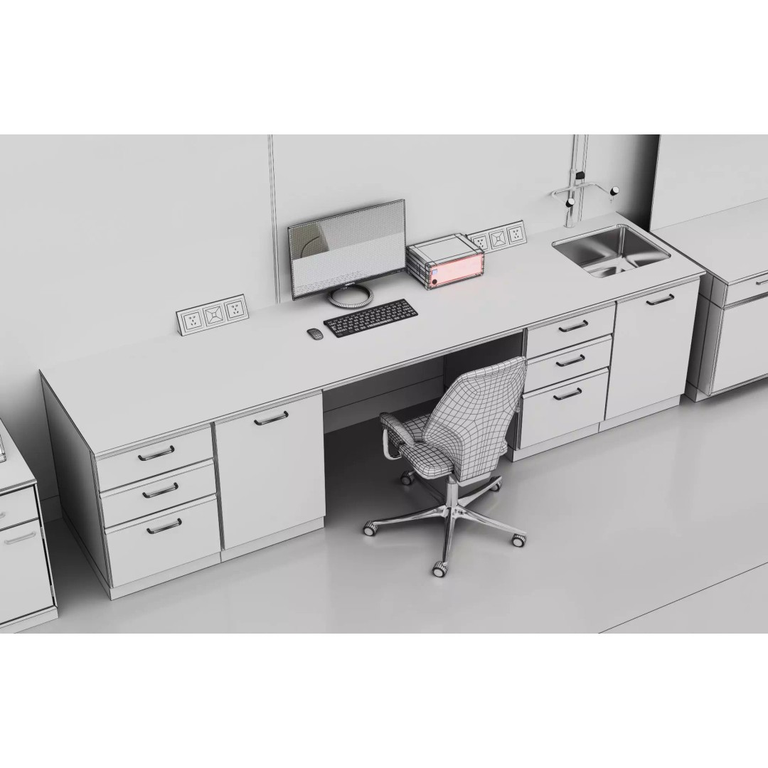 Laboratory Table 3D Model – Low Poly Science Asset, FBX, OBJ - View 15