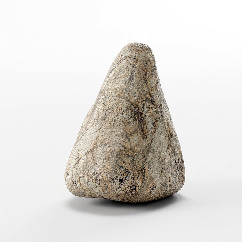 Smooth River Stones 3D Model – Low Poly Boulder Collection, Game Ready - View 11