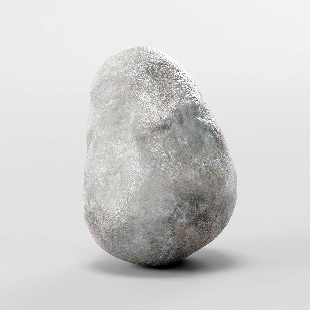 Smooth River Stones 3D Model – Low Poly Boulder Collection, Game Ready - View 3