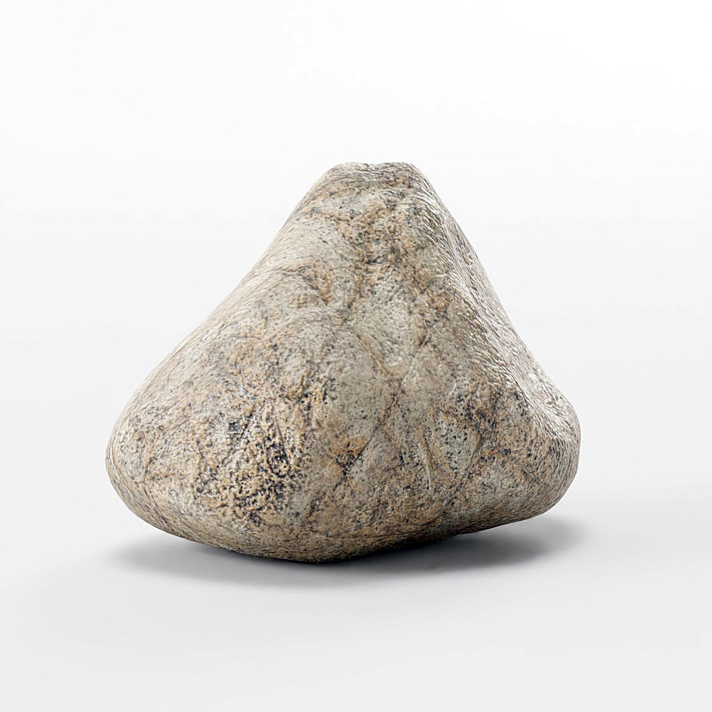 Smooth River Stones 3D Model – Low Poly Boulder Collection, Game Ready - View 6