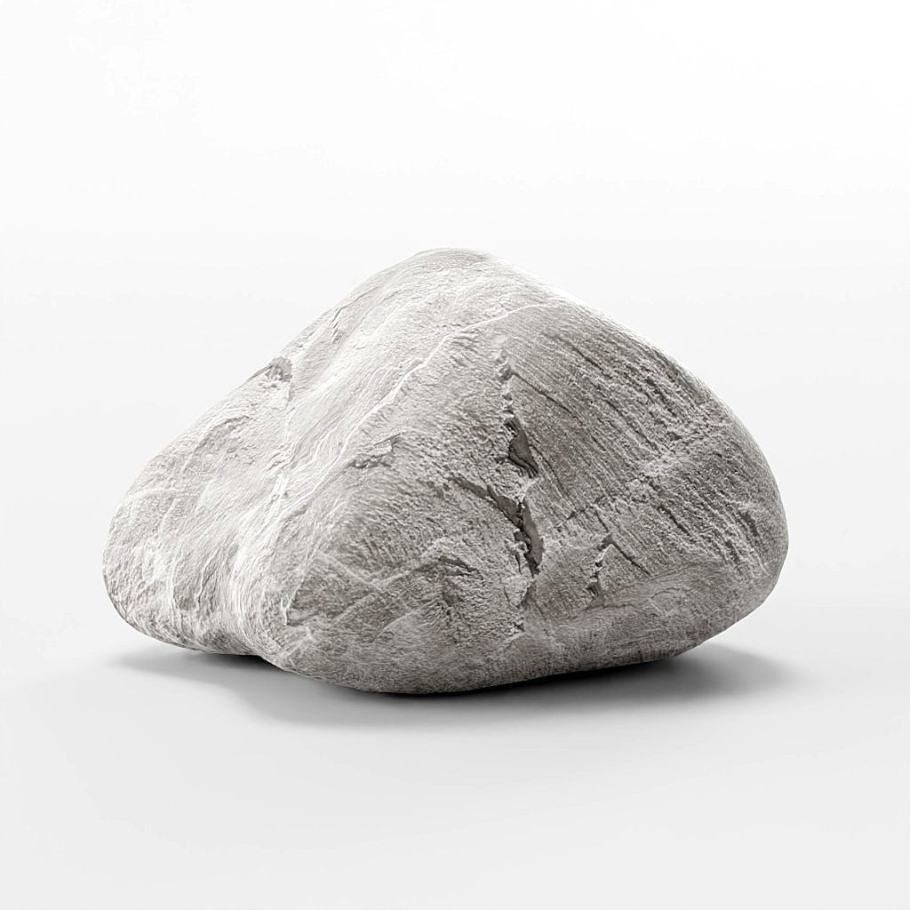Smooth River Stones 3D Model – Low Poly Boulder Collection, Game Ready - View 7