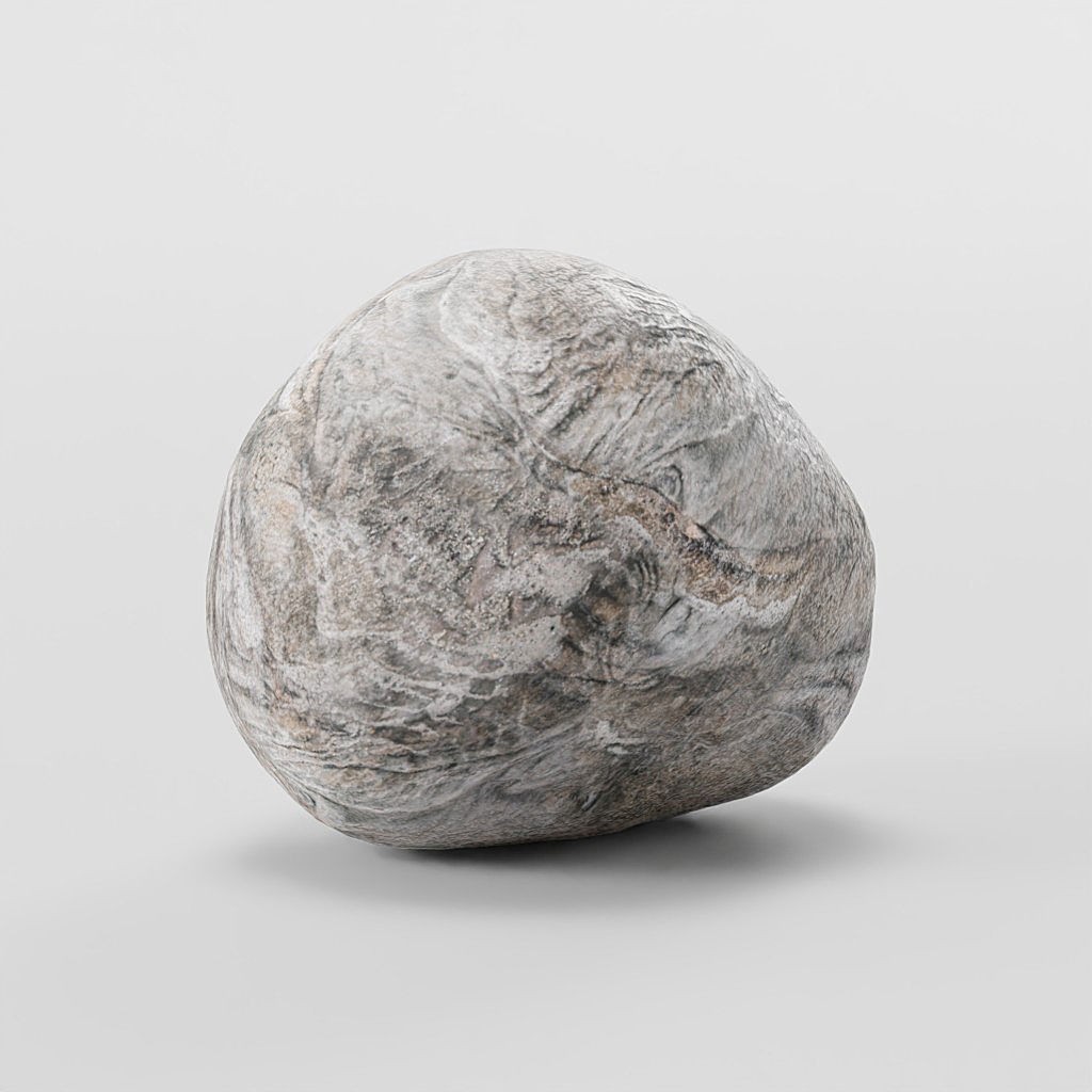 Smooth River Stones 3D Model – Low Poly Boulder Collection, Game Ready - View 9