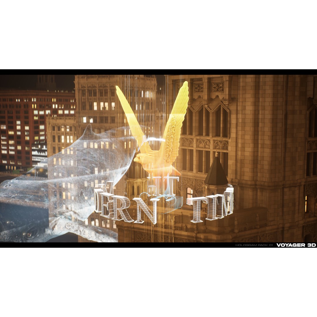 Hologram 3D Model – Low Poly Realistic Pack, FBX, PBR