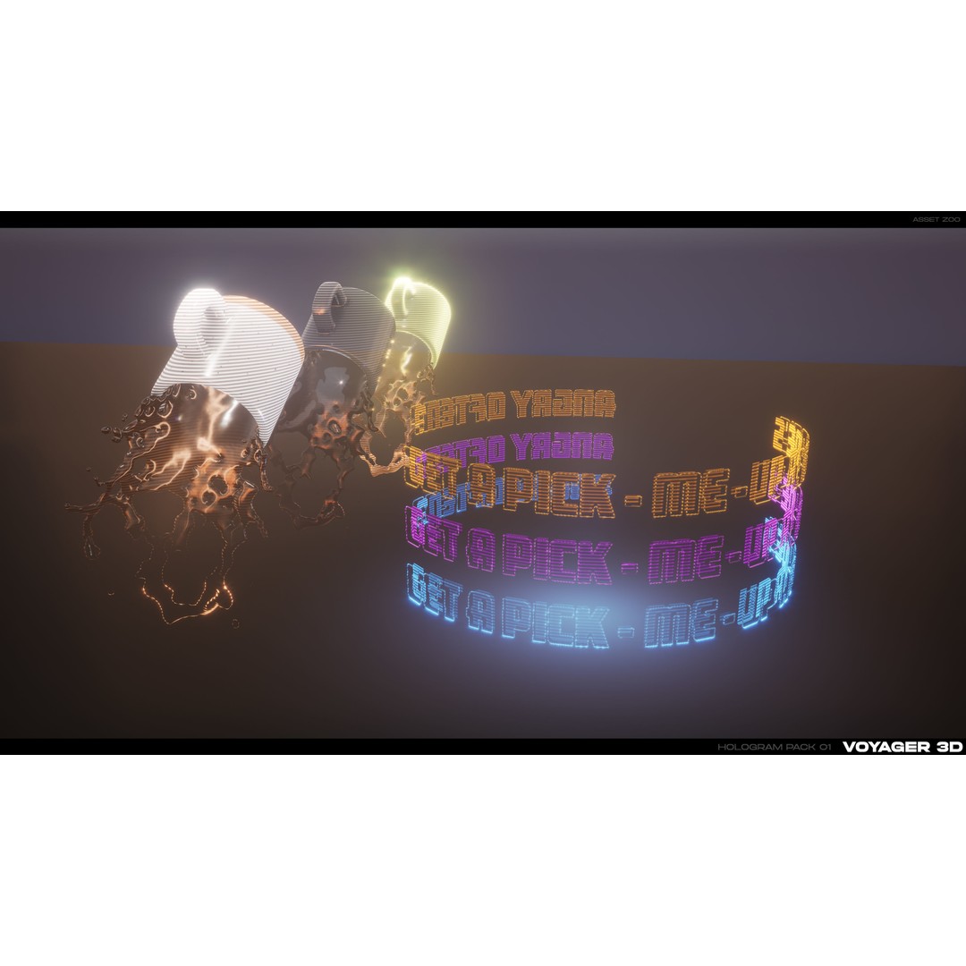 Hologram 3D Model – Low Poly Realistic Pack, FBX, PBR - View 12
