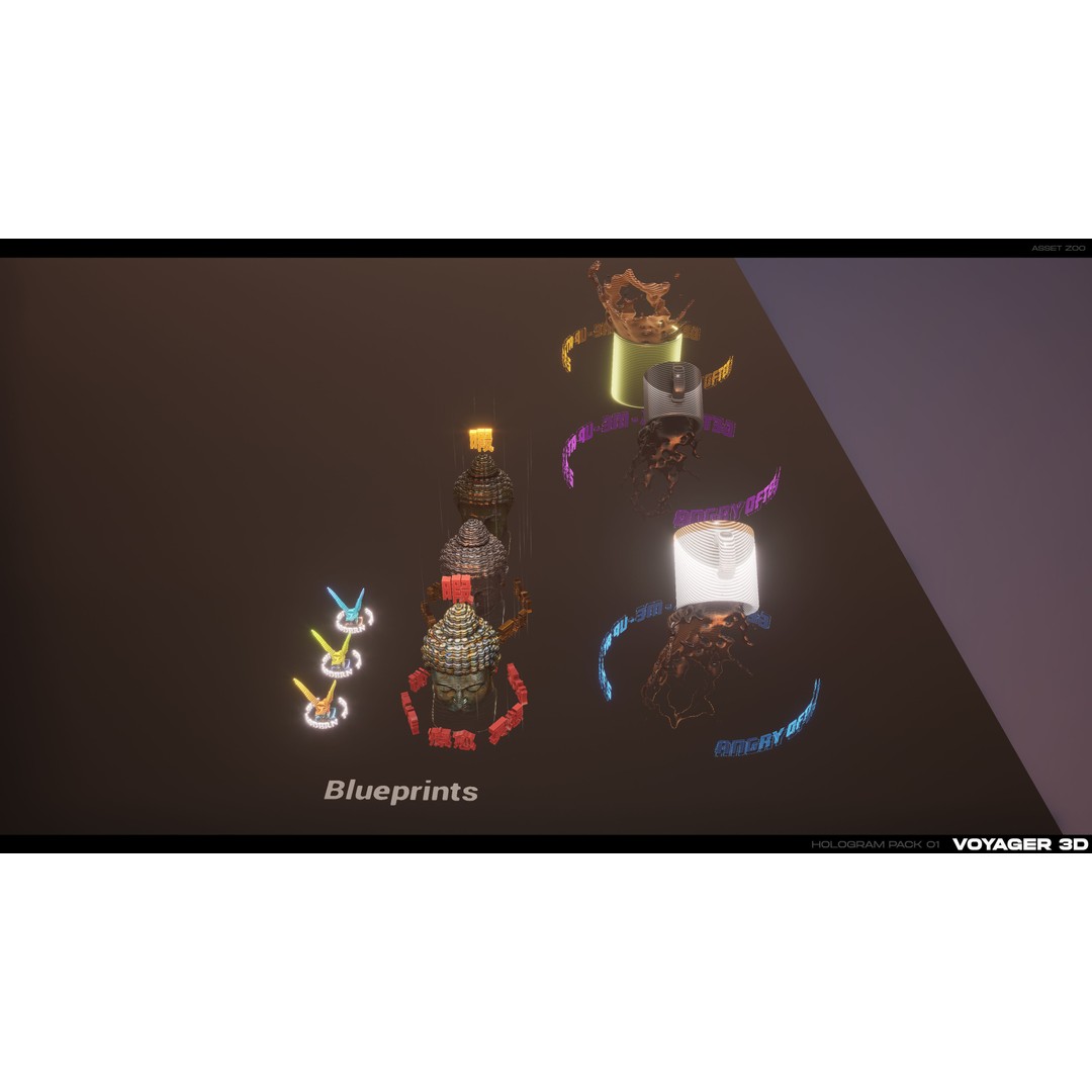 Hologram 3D Model – Low Poly Realistic Pack, FBX, PBR - View 14