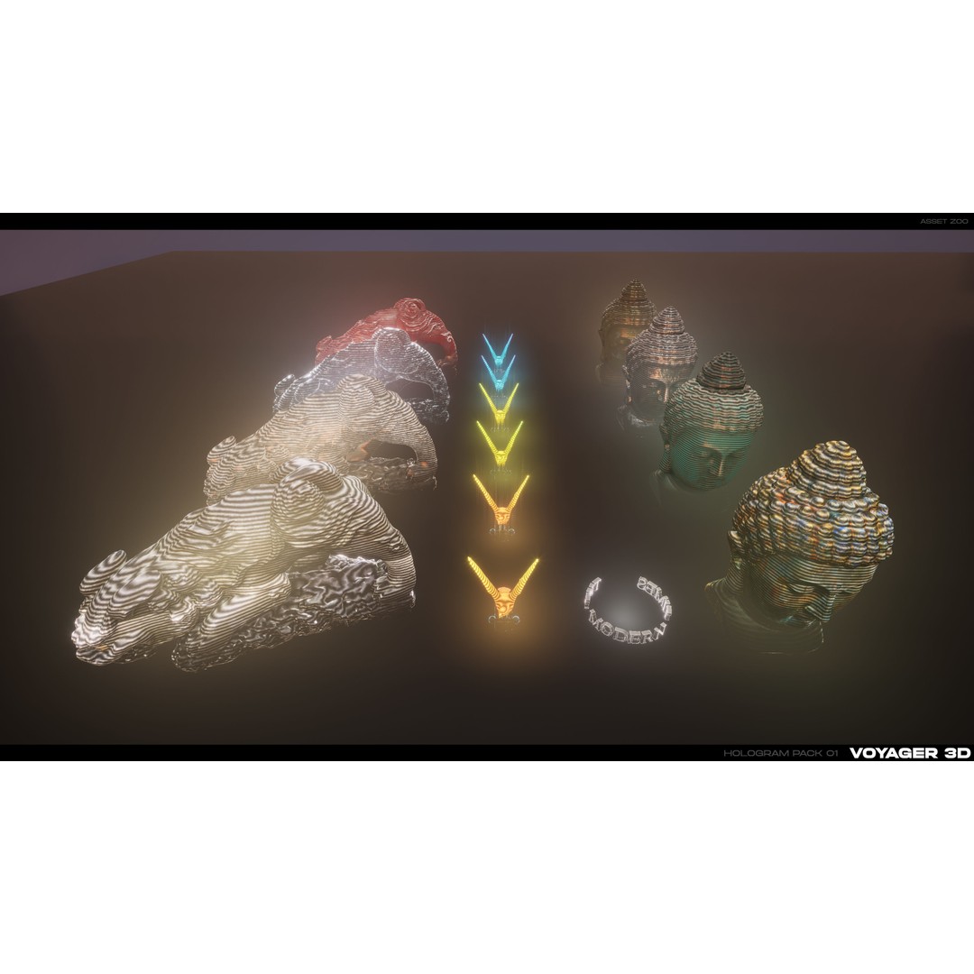 Hologram 3D Model – Low Poly Realistic Pack, FBX, PBR - View 8