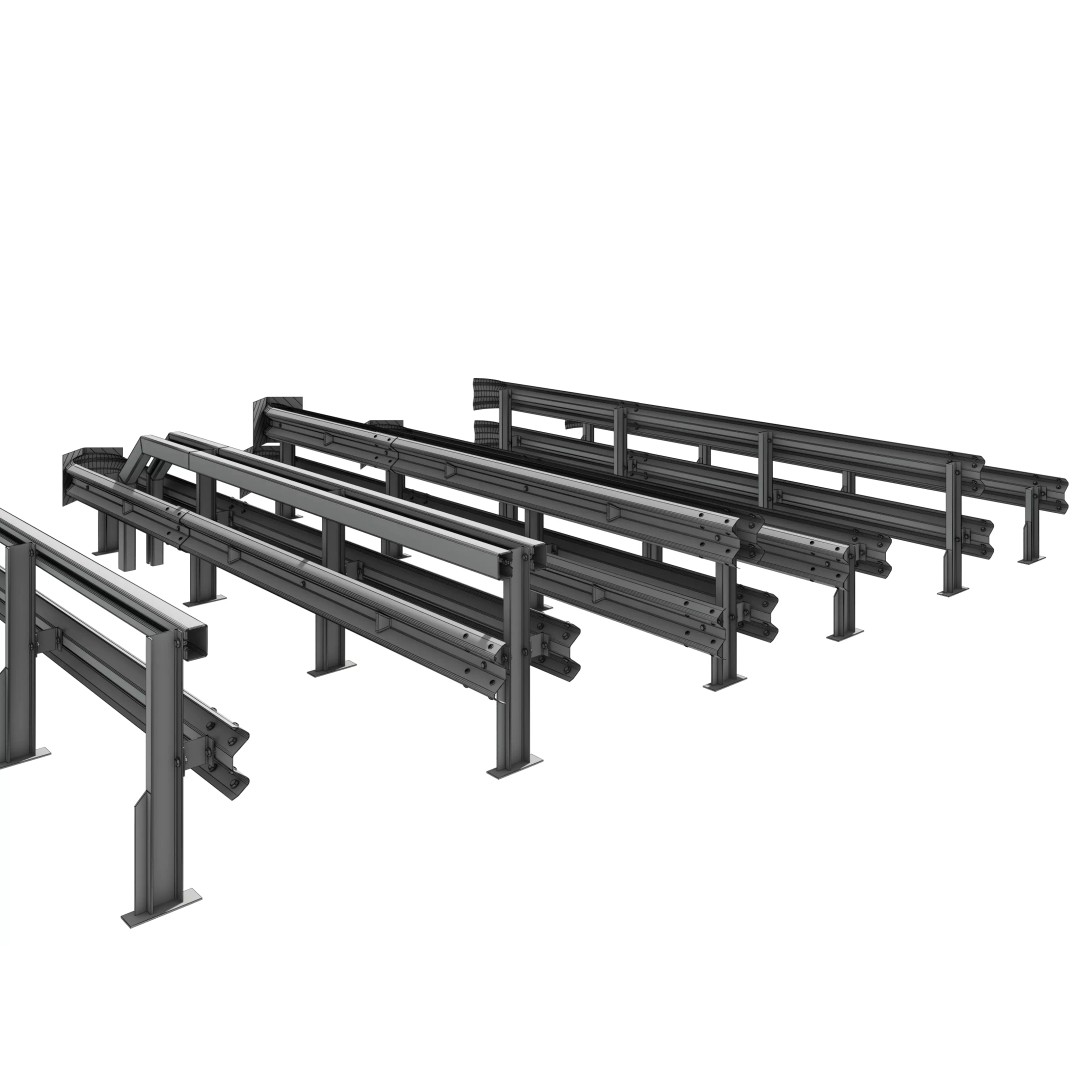 Road Fence 3D Model – Low Poly Game Asset, FBX & OBJ Formats - View 14