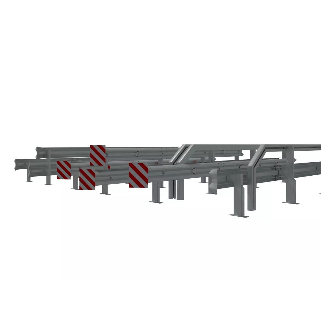 Road Fence 3D Model – Low Poly Game Asset, FBX & OBJ Formats - View 4