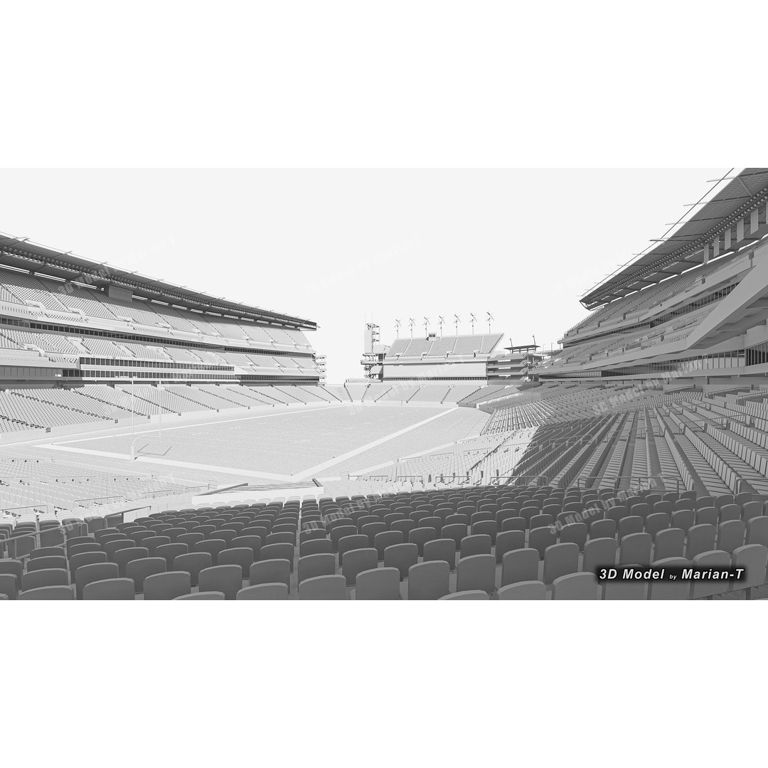 Lincoln Financial Field Stadium 3D Model – Low Poly Game Asset, FBX & OBJ - View 10