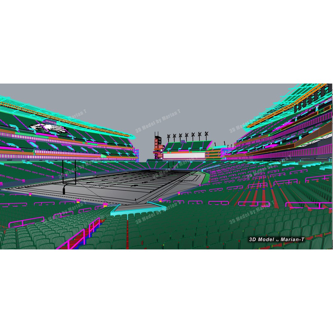 Lincoln Financial Field Stadium 3D Model – Low Poly Game Asset, FBX & OBJ - View 11