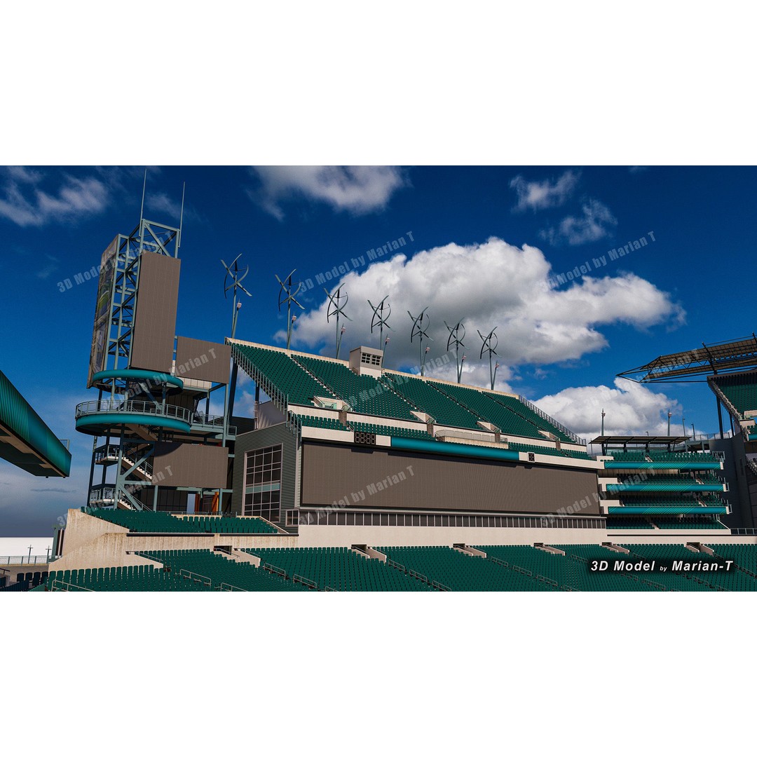 Lincoln Financial Field Stadium 3D Model – Low Poly Game Asset, FBX & OBJ - View 16