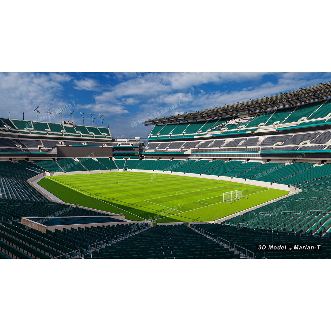 Lincoln Financial Field Stadium 3D Model – Low Poly Game Asset, FBX & OBJ - View 18