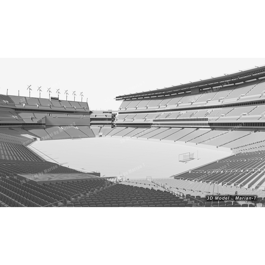 Lincoln Financial Field Stadium 3D Model – Low Poly Game Asset, FBX & OBJ - View 19
