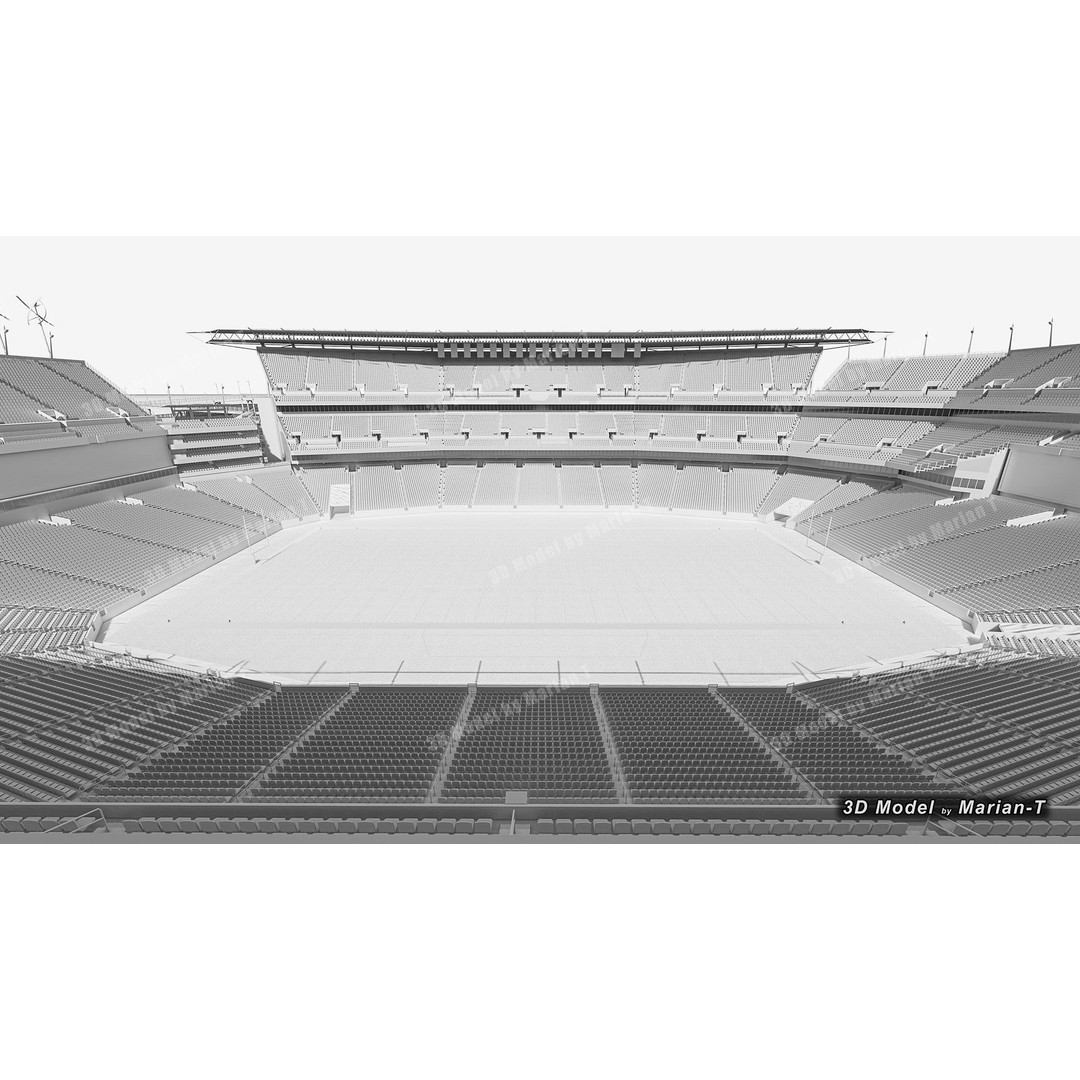 Lincoln Financial Field Stadium 3D Model – Low Poly Game Asset, FBX & OBJ - View 22