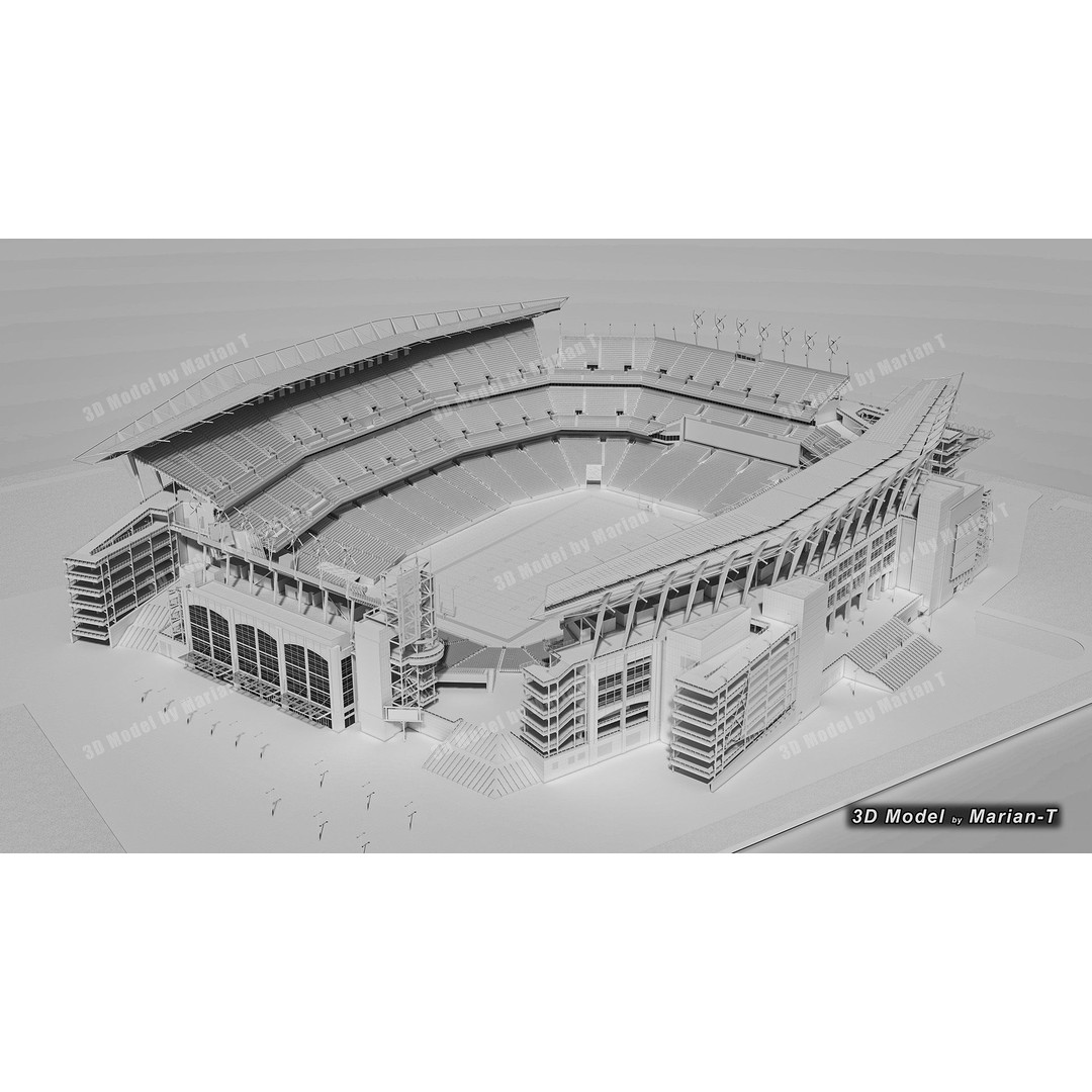 Lincoln Financial Field Stadium 3D Model – Low Poly Game Asset, FBX & OBJ - View 25