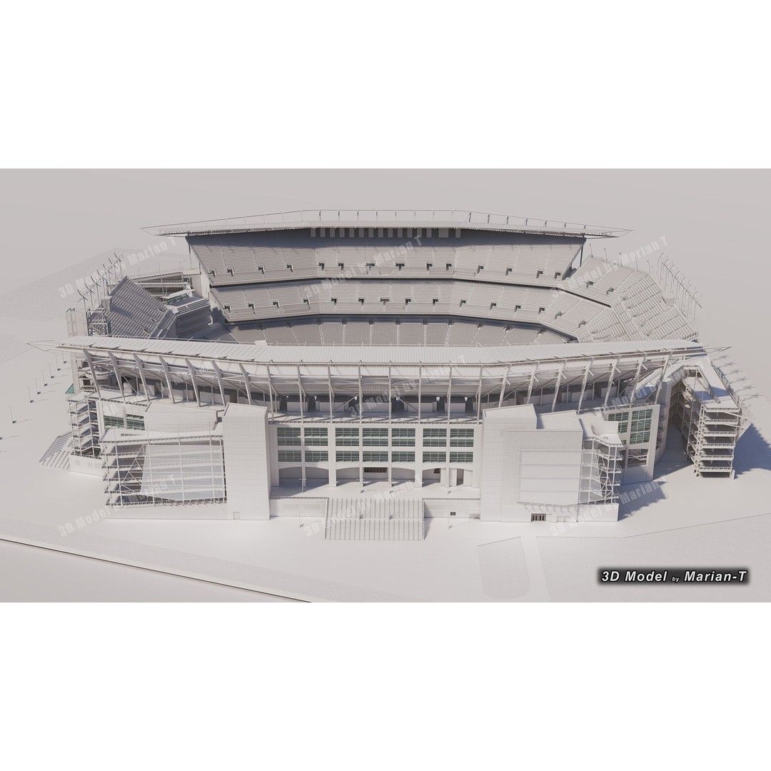 Lincoln Financial Field Stadium 3D Model – Low Poly Game Asset, FBX & OBJ - View 27