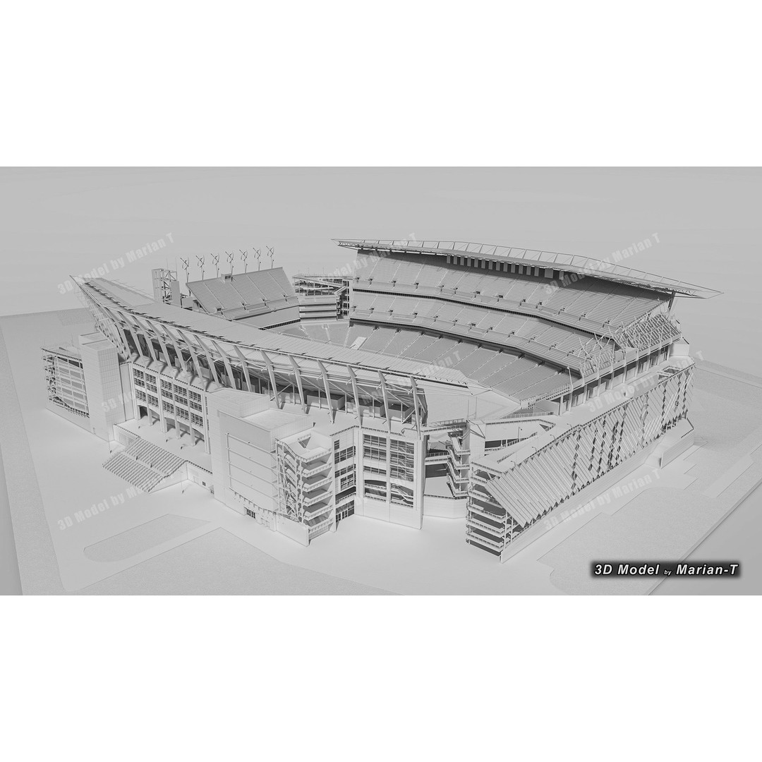 Lincoln Financial Field Stadium 3D Model – Low Poly Game Asset, FBX & OBJ - View 29