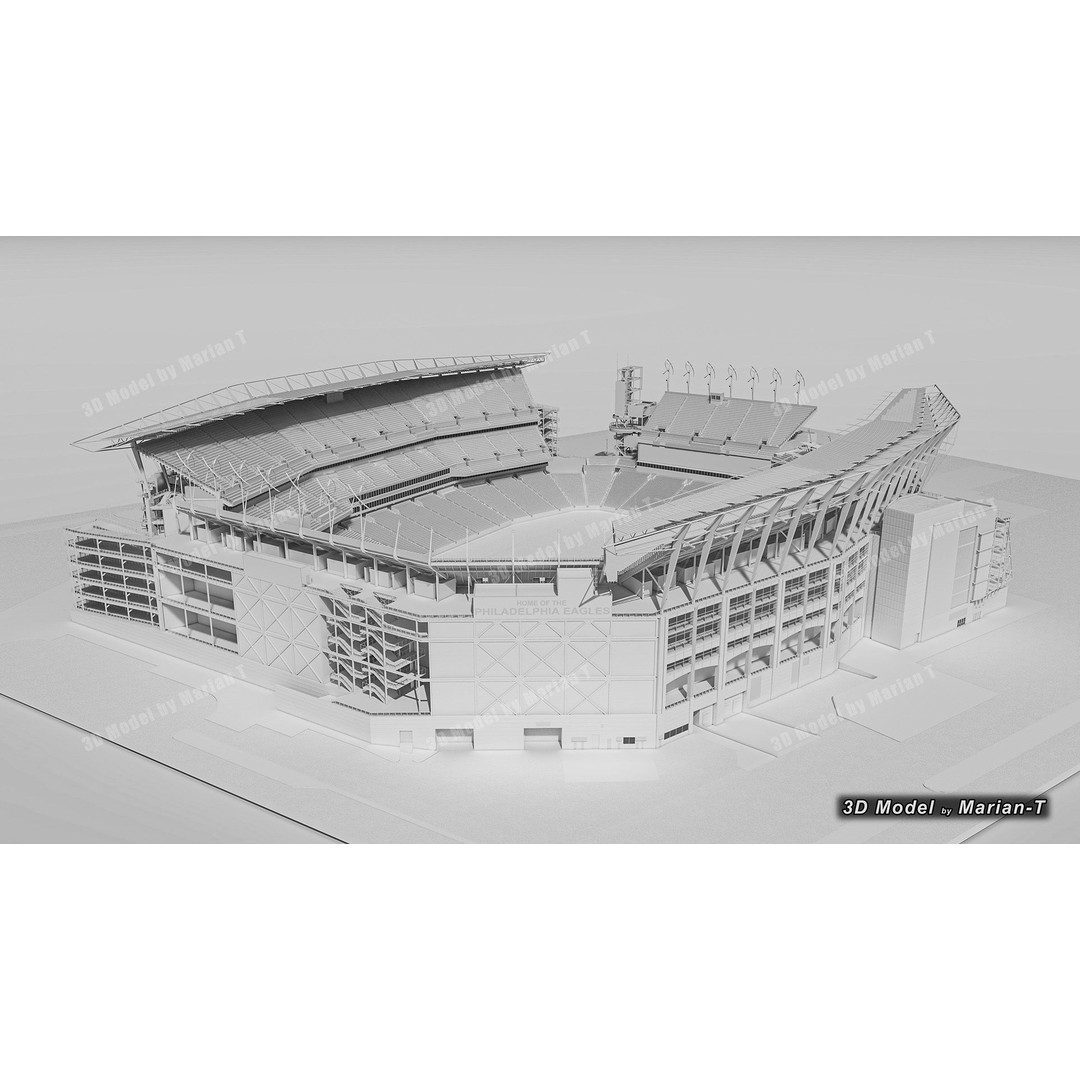 Lincoln Financial Field Stadium 3D Model – Low Poly Game Asset, FBX & OBJ - View 31