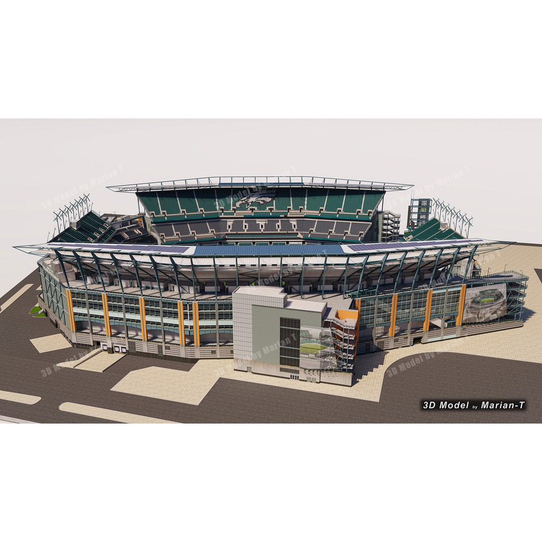 Lincoln Financial Field Stadium 3D Model – Low Poly Game Asset, FBX & OBJ - View 34