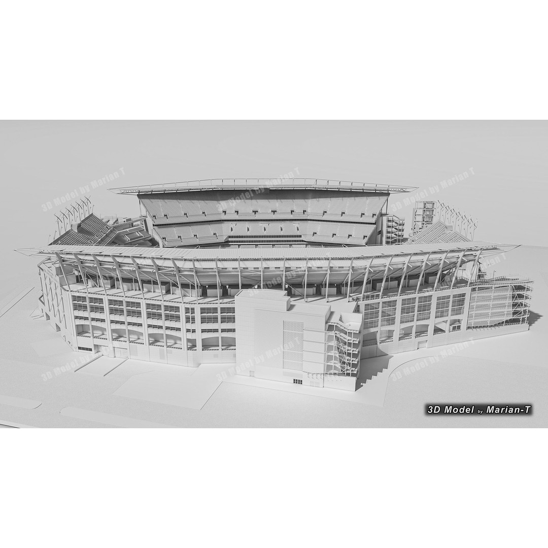 Lincoln Financial Field Stadium 3D Model – Low Poly Game Asset, FBX & OBJ - View 35