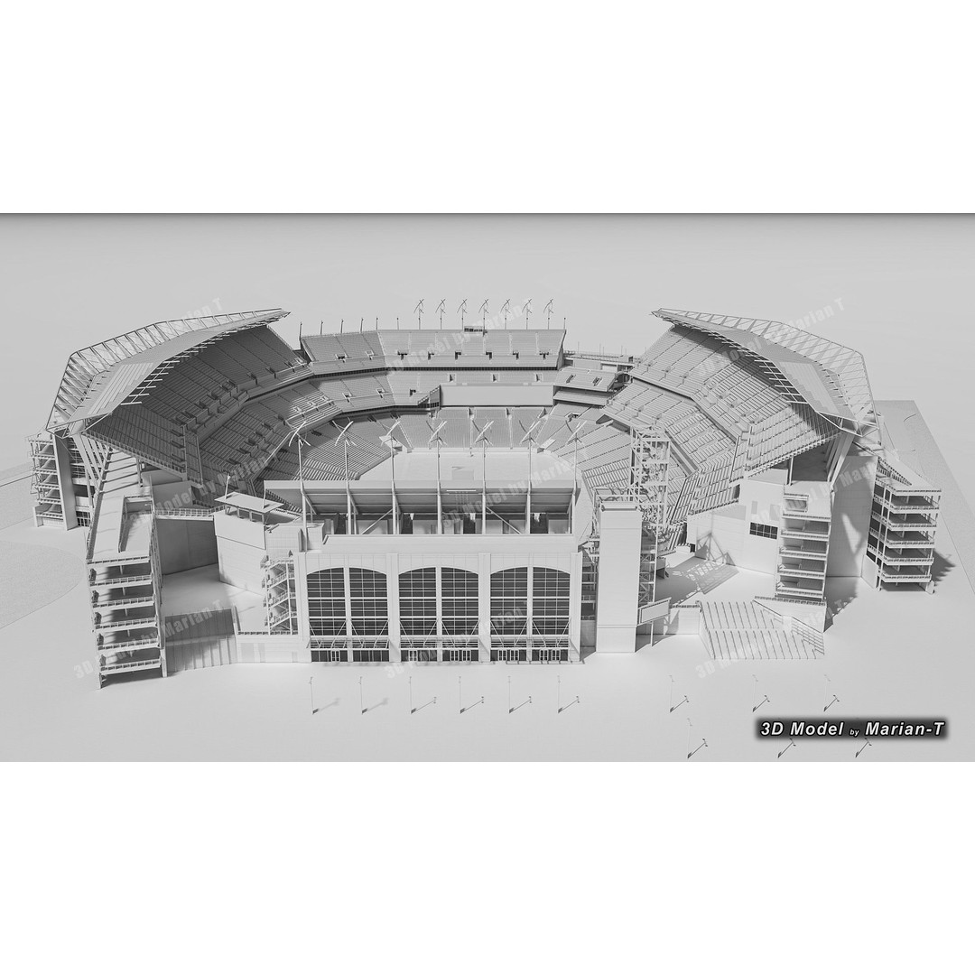 Lincoln Financial Field Stadium 3D Model – Low Poly Game Asset, FBX & OBJ - View 39