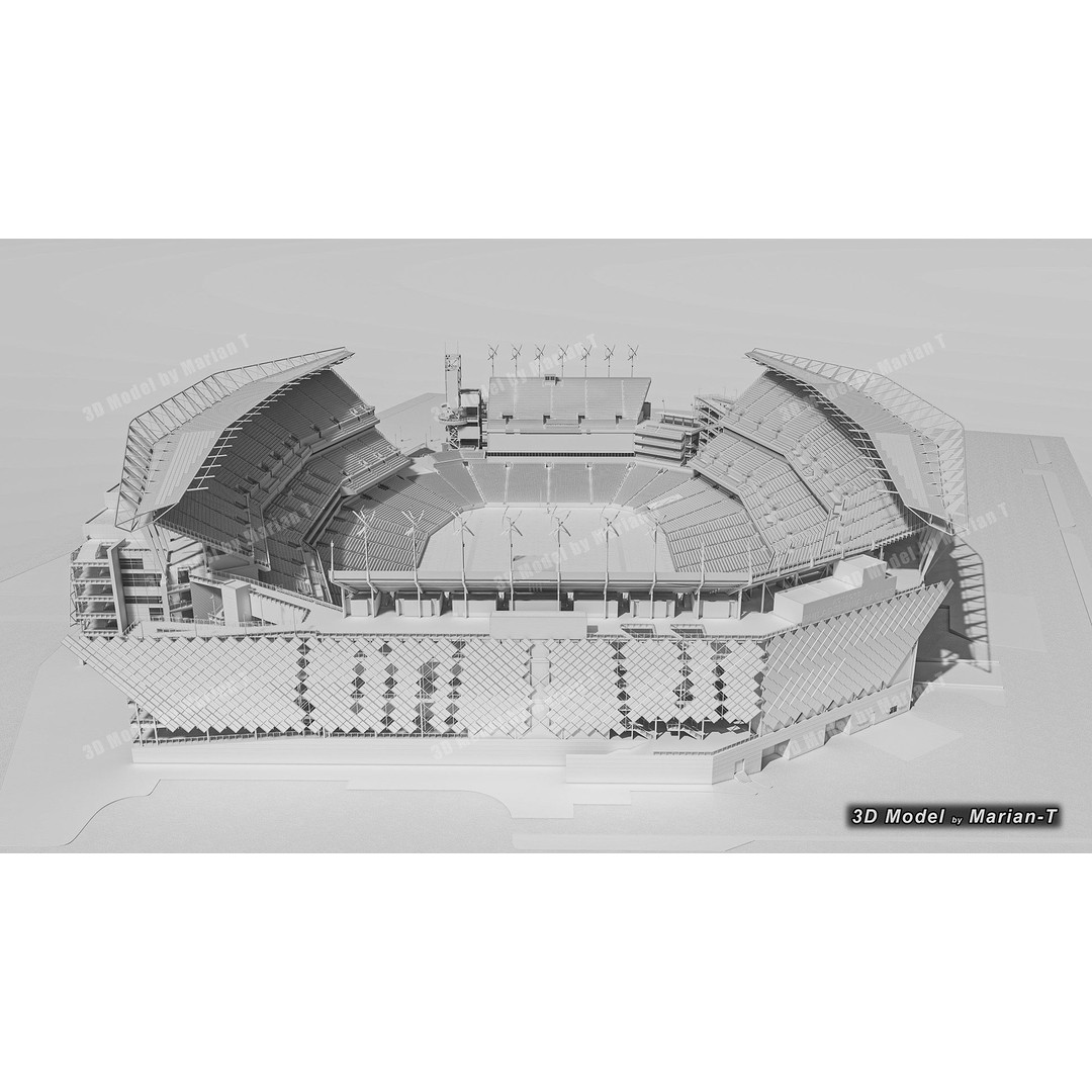Lincoln Financial Field Stadium 3D Model – Low Poly Game Asset, FBX & OBJ - View 41