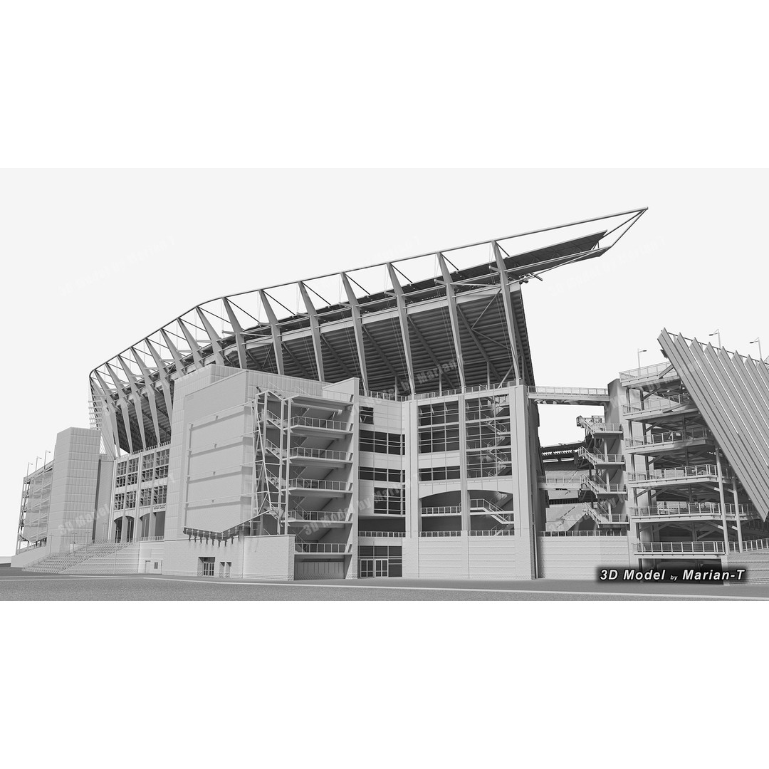 Lincoln Financial Field Stadium 3D Model – Low Poly Game Asset, FBX & OBJ - View 43