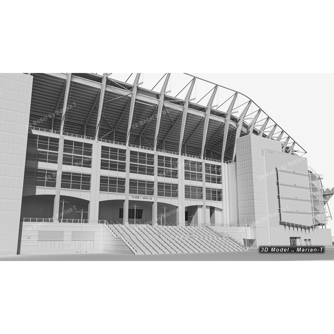 Lincoln Financial Field Stadium 3D Model – Low Poly Game Asset, FBX & OBJ - View 47