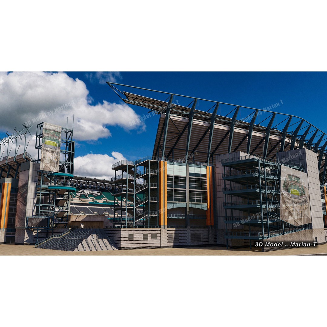 Lincoln Financial Field Stadium 3D Model – Low Poly Game Asset, FBX & OBJ - View 48