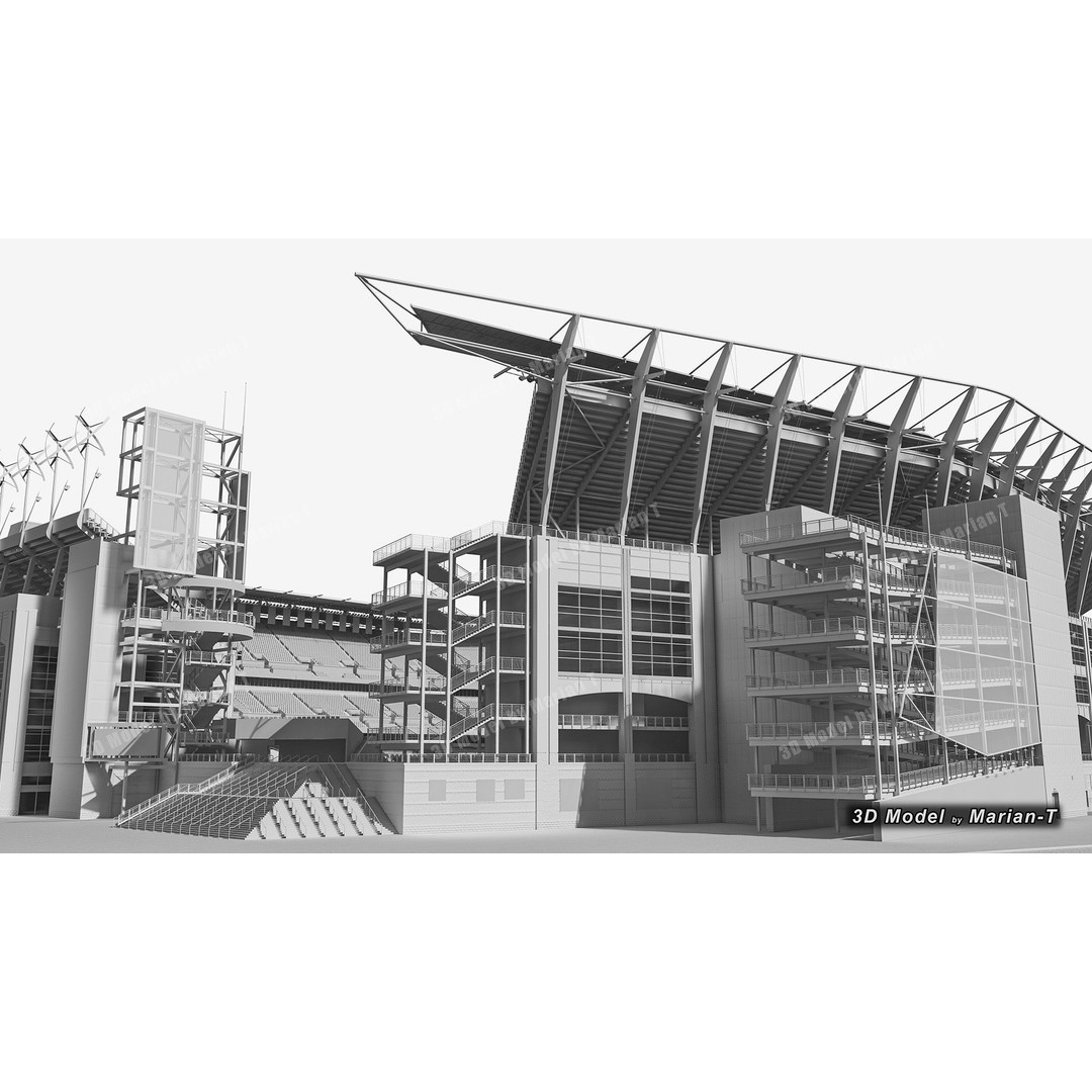 Lincoln Financial Field Stadium 3D Model – Low Poly Game Asset, FBX & OBJ - View 49