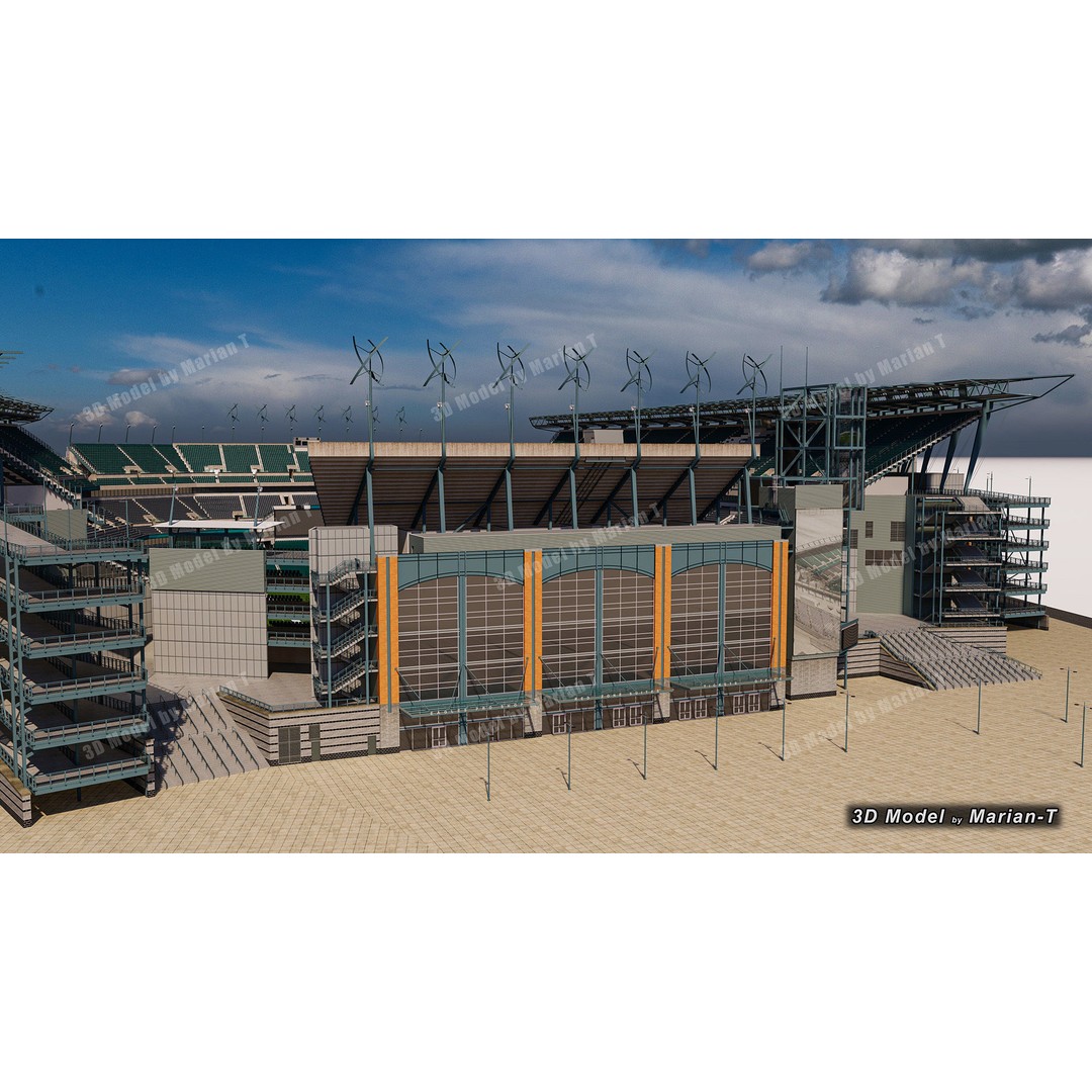 Lincoln Financial Field Stadium 3D Model – Low Poly Game Asset, FBX & OBJ - View 52