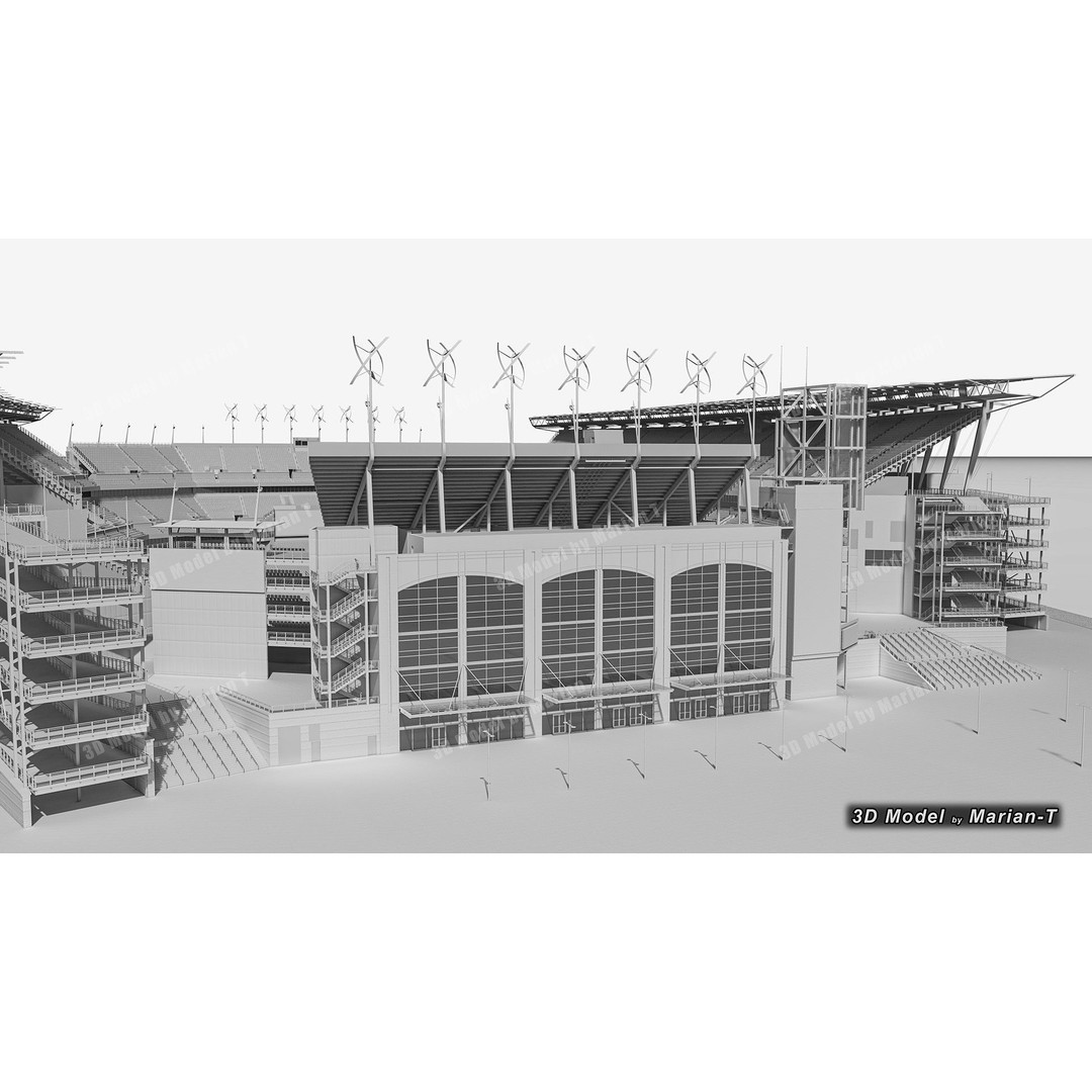 Lincoln Financial Field Stadium 3D Model – Low Poly Game Asset, FBX & OBJ - View 53