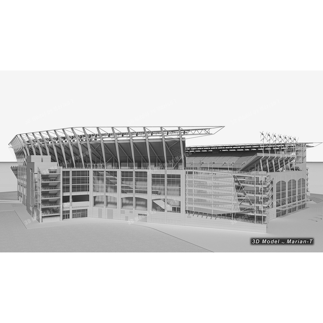 Lincoln Financial Field Stadium 3D Model – Low Poly Game Asset, FBX & OBJ - View 55