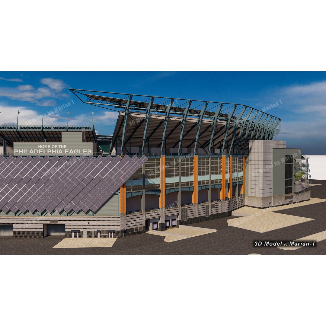 Lincoln Financial Field Stadium 3D Model – Low Poly Game Asset, FBX & OBJ - View 56