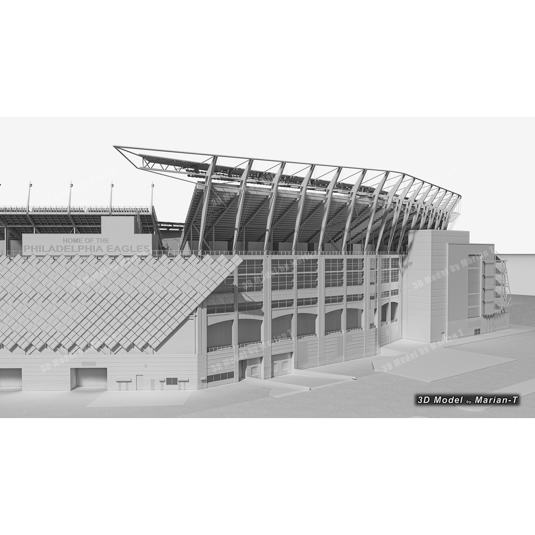Lincoln Financial Field Stadium 3D Model – Low Poly Game Asset, FBX & OBJ - View 59