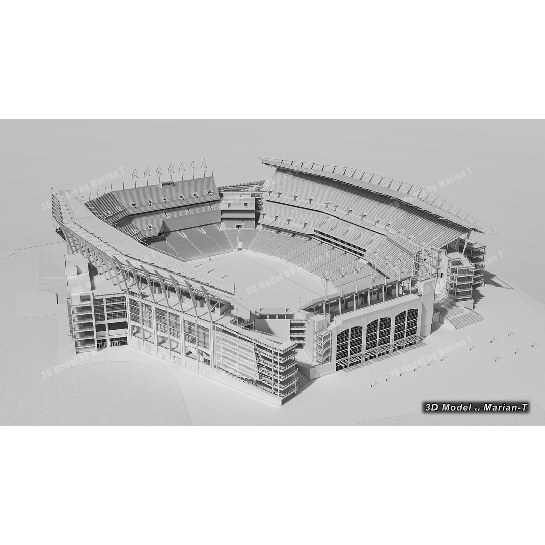 Lincoln Financial Field Stadium 3D Model – Low Poly Game Asset, FBX & OBJ - View 6