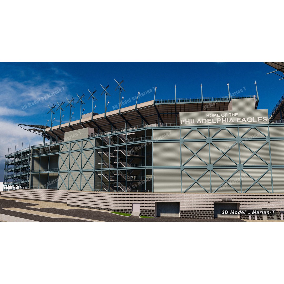 Lincoln Financial Field Stadium 3D Model – Low Poly Game Asset, FBX & OBJ - View 60