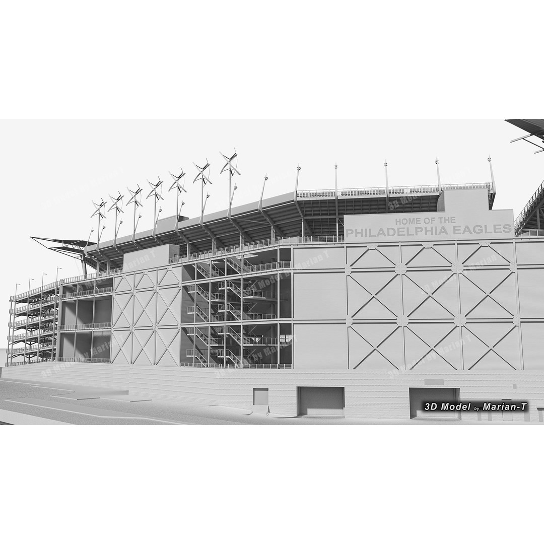 Lincoln Financial Field Stadium 3D Model – Low Poly Game Asset, FBX & OBJ - View 61