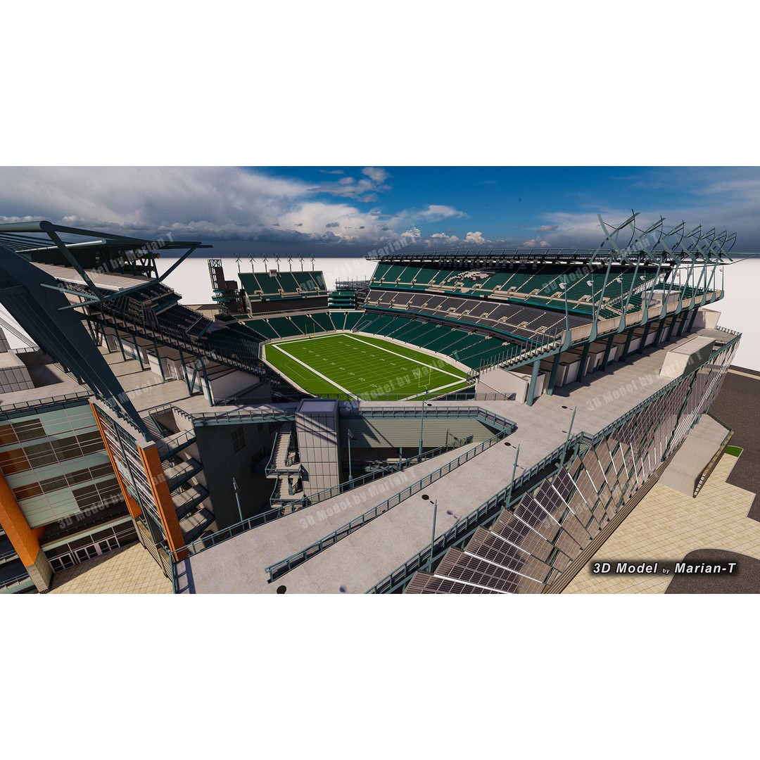 Lincoln Financial Field Stadium 3D Model – Low Poly Game Asset, FBX & OBJ - View 62