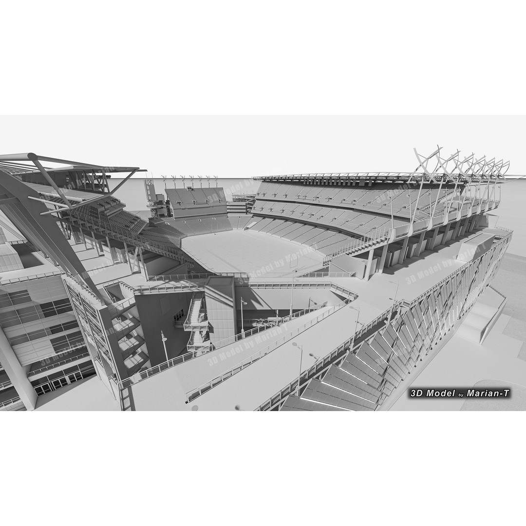Lincoln Financial Field Stadium 3D Model – Low Poly Game Asset, FBX & OBJ - View 63