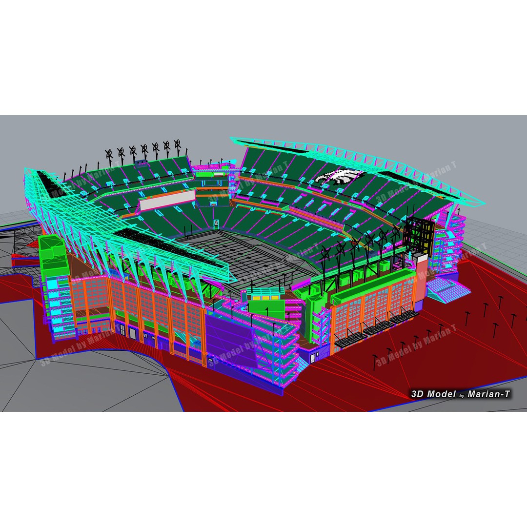 Lincoln Financial Field Stadium 3D Model – Low Poly Game Asset, FBX & OBJ - View 7