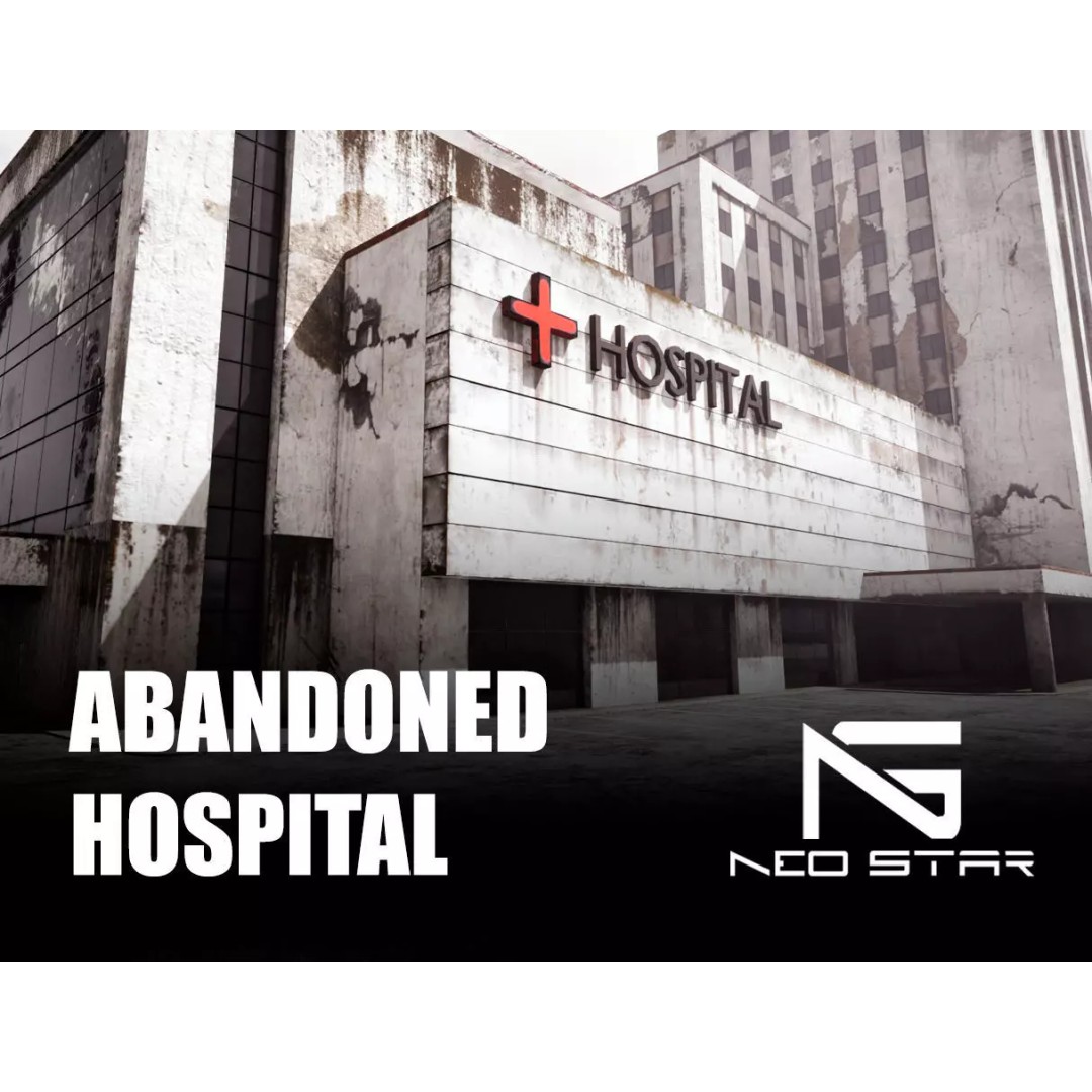 Abandoned Hospital 3D Model – Low Poly Game-Ready Asset, FBX, OBJ - View 2