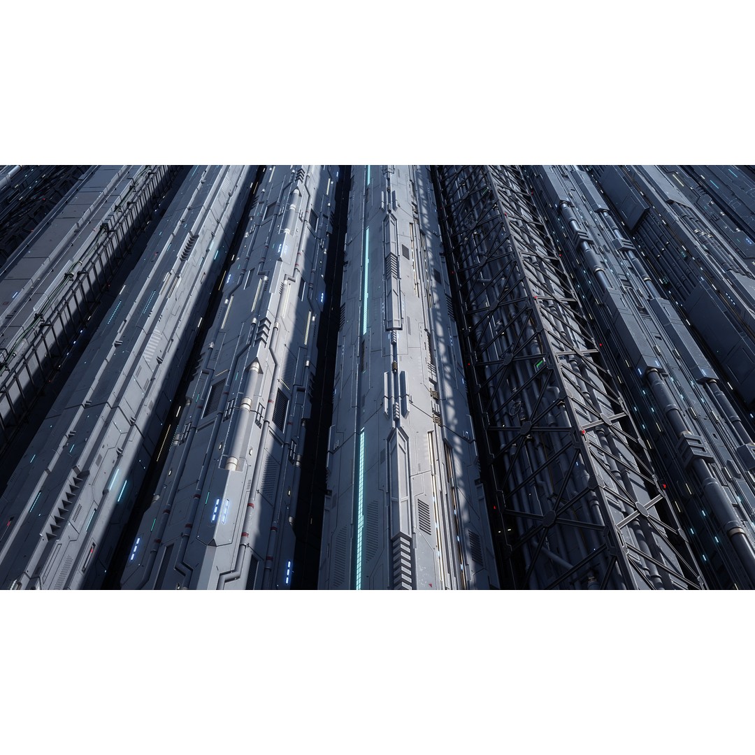 Sci-Fi Column 3D Model – Low Poly PBR Kit, FBX & OBJ Formats